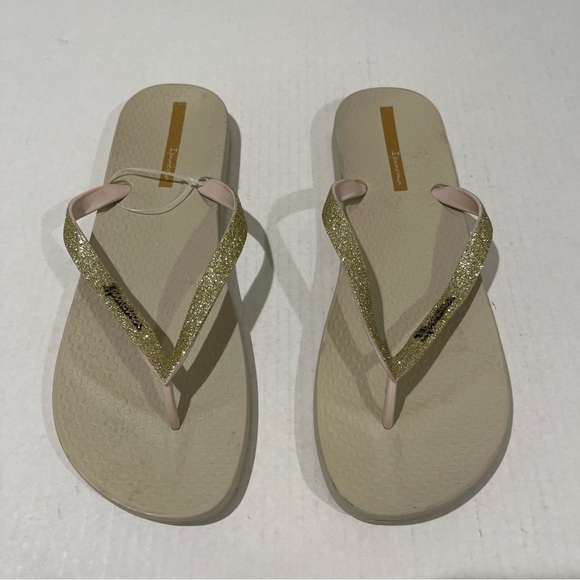 Women’s Ipanema Ana Beige Sparkle Flip Flops Size 11 US! - Picture 10 of 10
